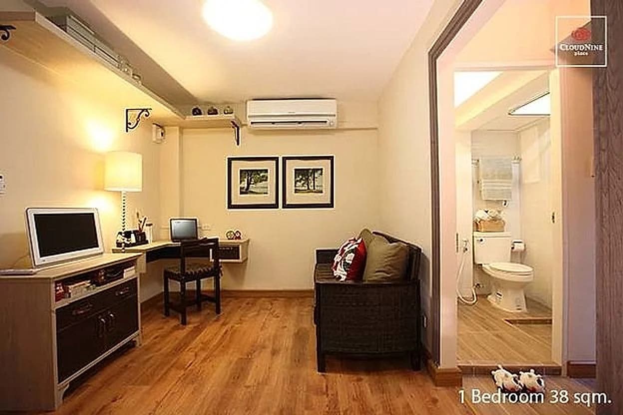 Cloud Nine Place Apartment၊ Soi Vibhavadi Rangsit 16/39 (Ratchada 19)၊ MRT Ratchadaphisek အနီး၊ စတူဒီယိုများနှင့် အိပ်ခန်း 1 ခန်းပါ အခန်းများ ငှားရန်၊ ကြောင်မွေးခွင့်ပြု ဓာတ်ပုံ 5