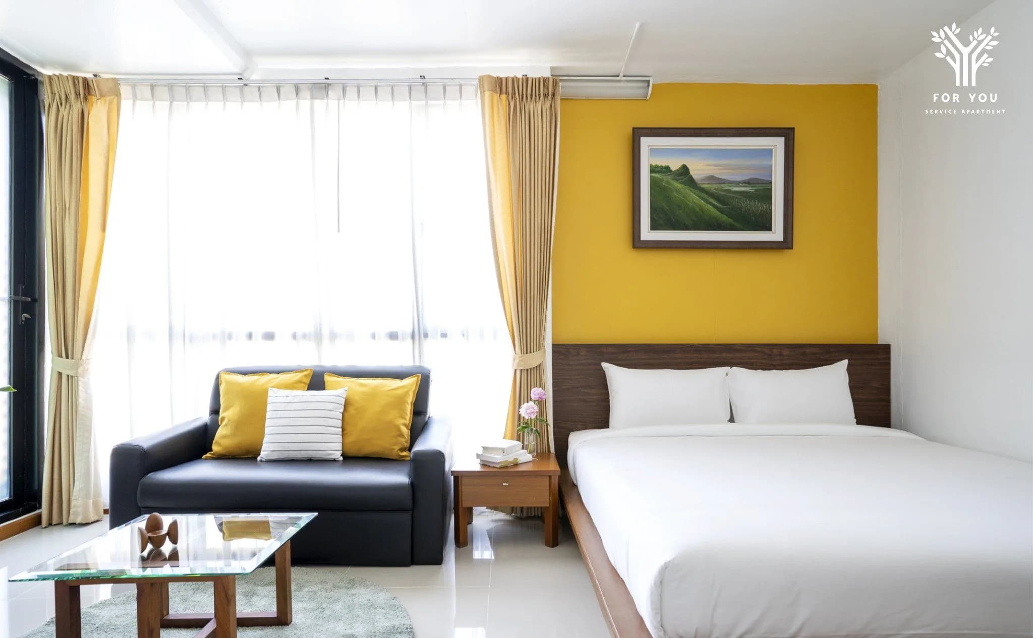 For You Apartment、ソイ Phaisan、Pracha Rat Bamphen、Huai Khwang：MRT Huai Khwang駅から約500m、プール付きのサービスアパートメント、30-58㎡のお部屋を月単位で賃貸 写真4