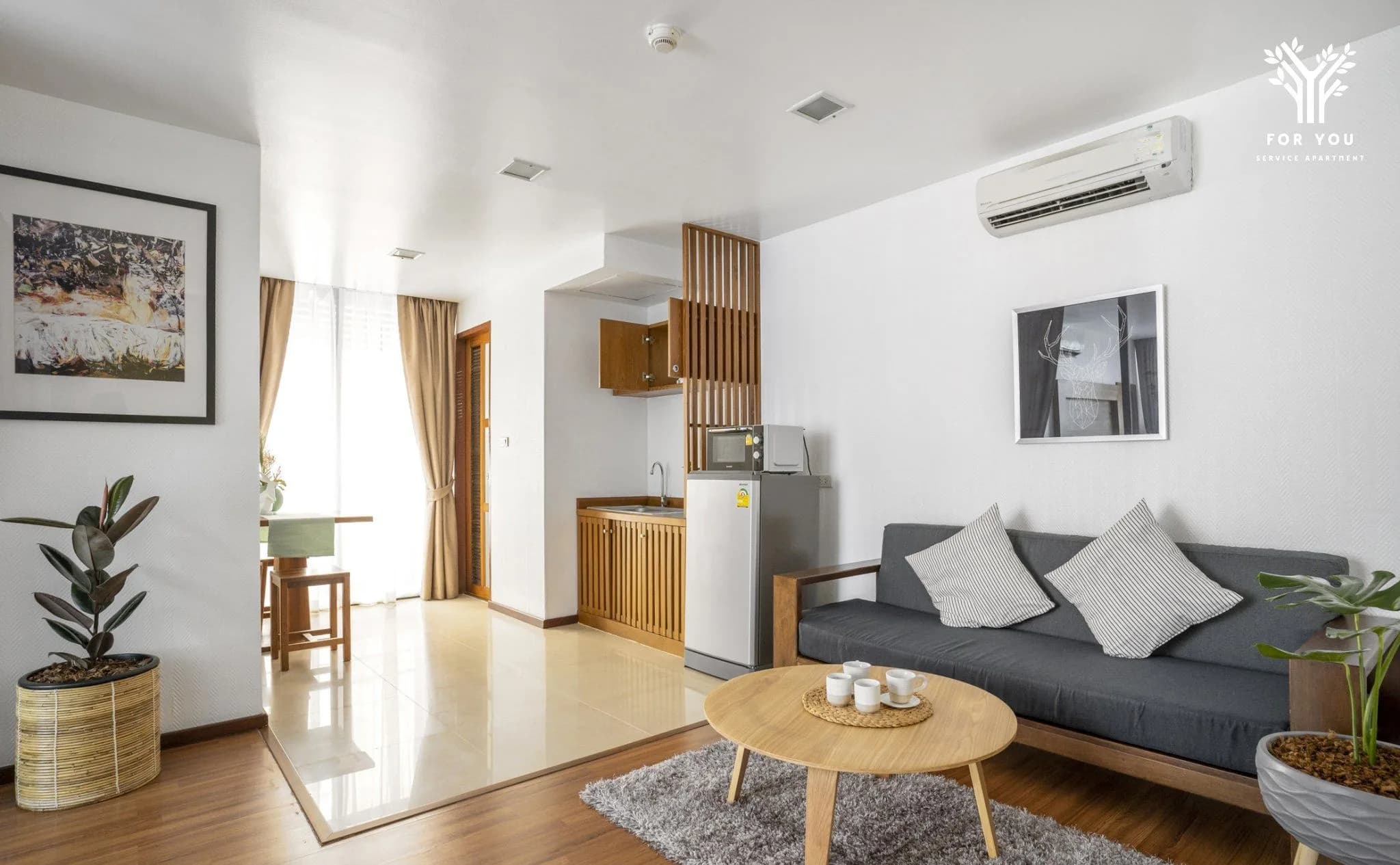 For You Apartment、ソイ Phaisan、Pracha Rat Bamphen、Huai Khwang：MRT Huai Khwang駅から約500m、プール付きのサービスアパートメント、30-58㎡のお部屋を月単位で賃貸 写真7