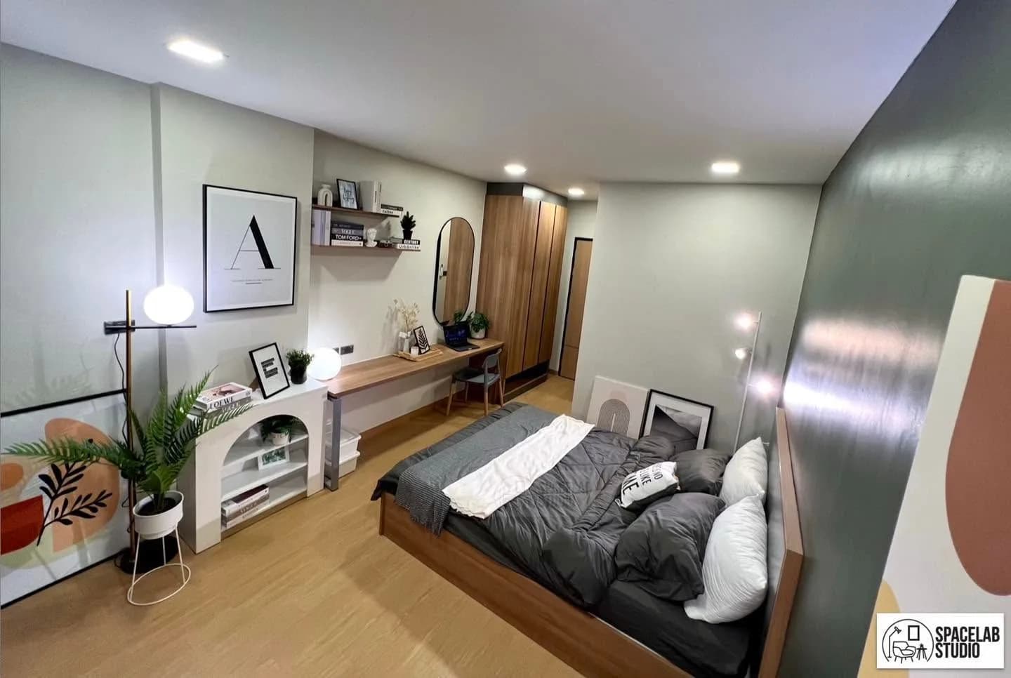 SpaceLab Studio Apartment, Soi Ратчадапхисек 36: новые студии со встроенной мебелью, аренда помесячно, рядом с университетом Chandrakasem Rajabhat