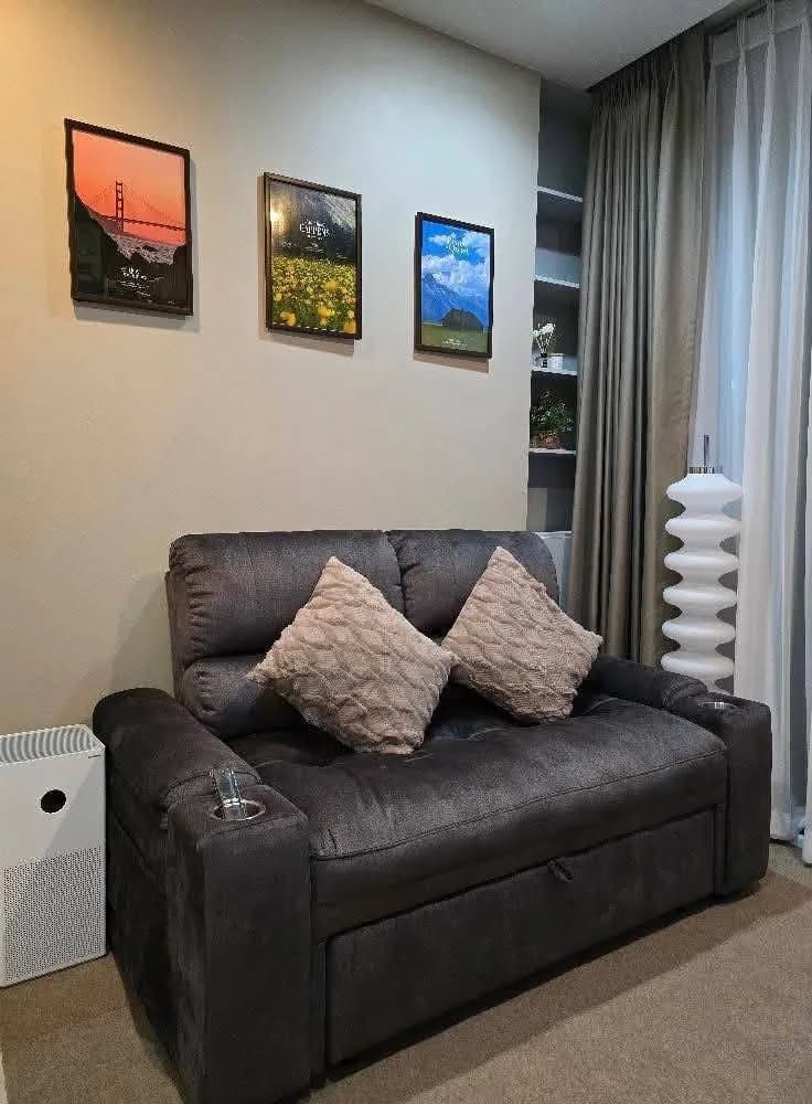 1-Schlafzimmer-Condo zur Miete in Quinn Condo Ratchada 17, 35.3 m², Building A, 23. Etage, komplett möbliert, nahe MRT Sutthisan