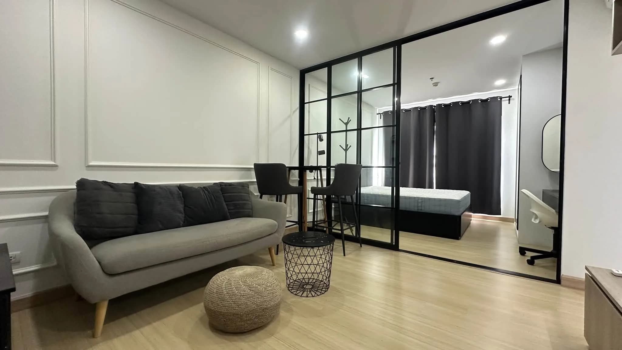 1-Schlafzimmer-Eigentumswohnung zur Miete in Supalai Veranda Ramkhamhaeng, 35 m², Tower A, 7. Etage, möbliert