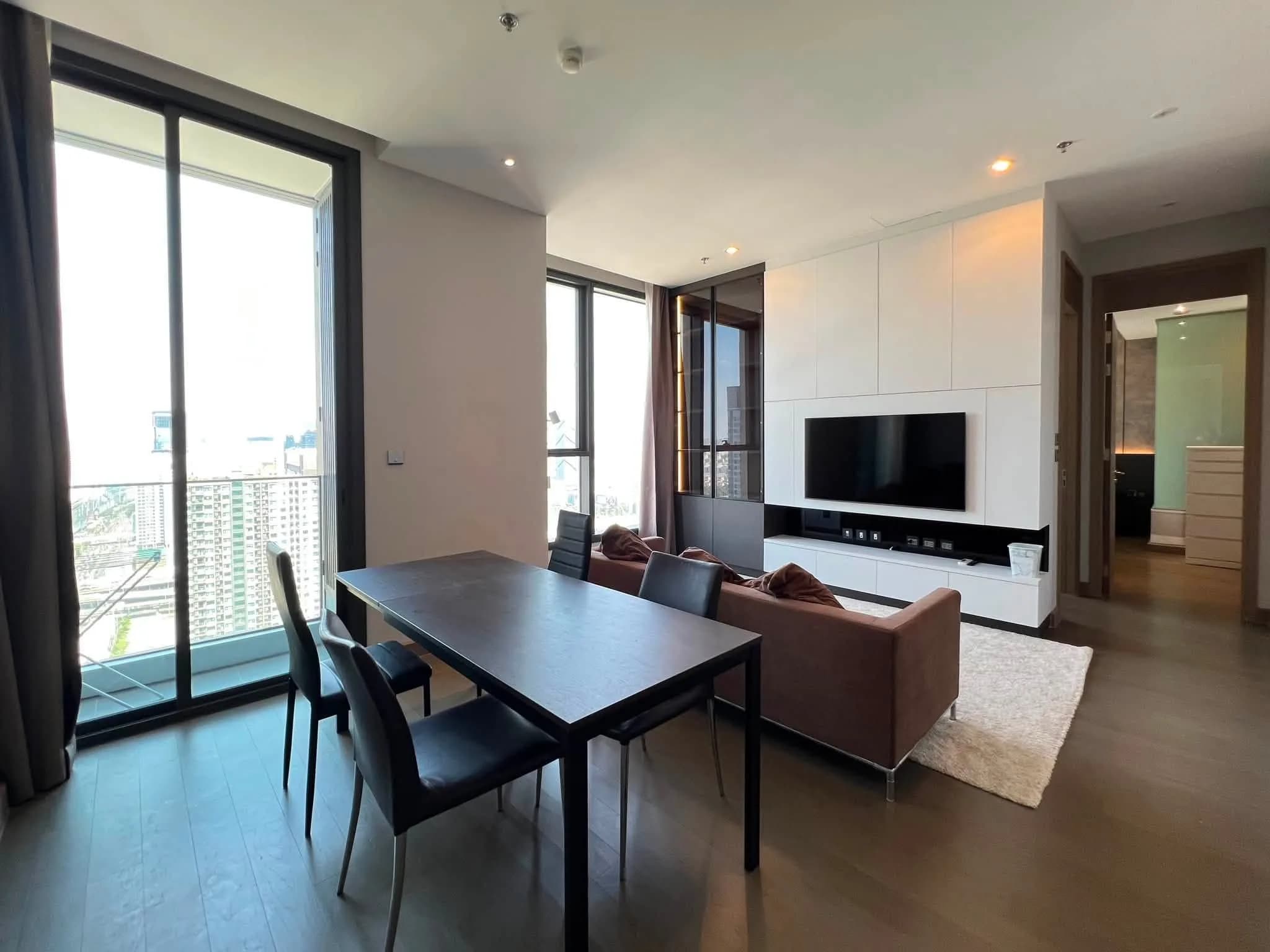 2-Bedroom Condo for Rent at The Esse at Singha Complex, 73.27 sq.m., 34th Floor, Rama 9 View, next to MRT Phetchaburi photo 2