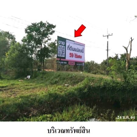 ที่ดิน 59 ไร่ 3 งาน 55 ตร.ว. ติด ทล.4103 นาสาร พระพรหม 3