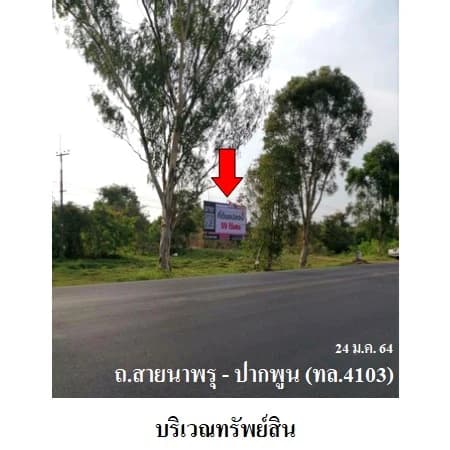 ที่ดิน 59 ไร่ 3 งาน 55 ตร.ว. ติด ทล.4103 นาสาร พระพรหม 4