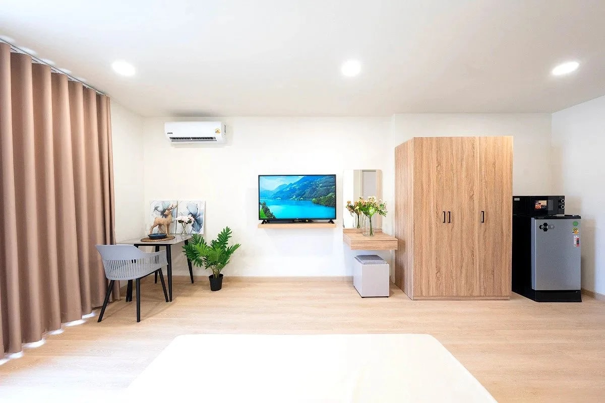 Buwanang paupahang bagong kuwarto sa Khongkhwan Apartment, Chok Chai 4, may mga palapag na puwede ang alagang hayop, malapit sa Lotus's Wang Hin · 1