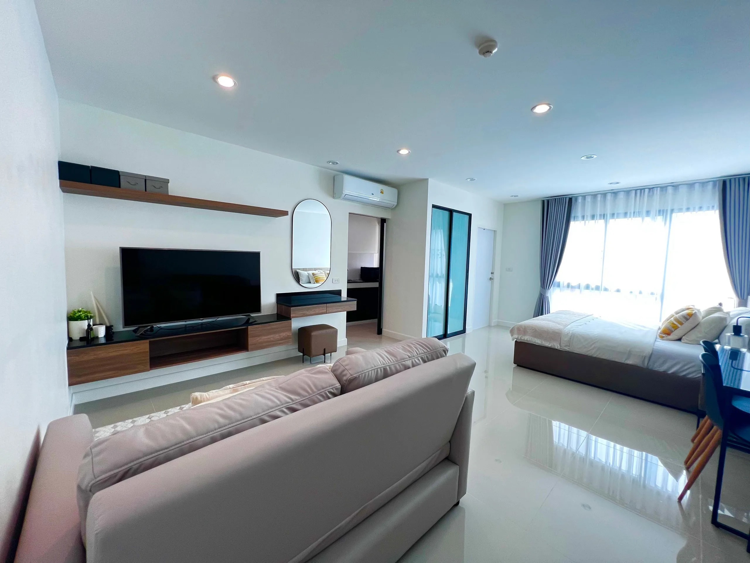 NARA Residence ซอยอุดมสุข 24 ห้องสตูดิโอรายเดือน อาคารเปิดใหม่ มีฟิตเนส · 1